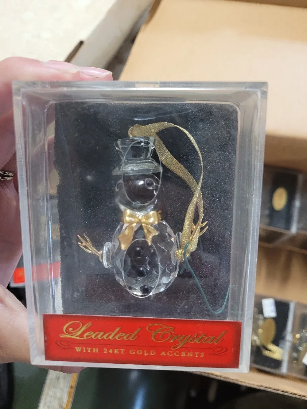 Crystal Ornament with Gold Accents